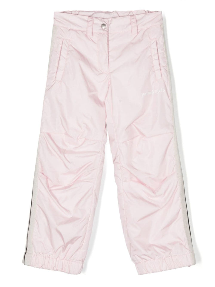 Pantalon fille rose avec logo