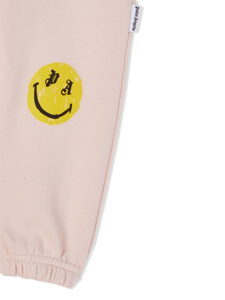 Pantalon de survêtement bébé fille rose clair avec imprimé