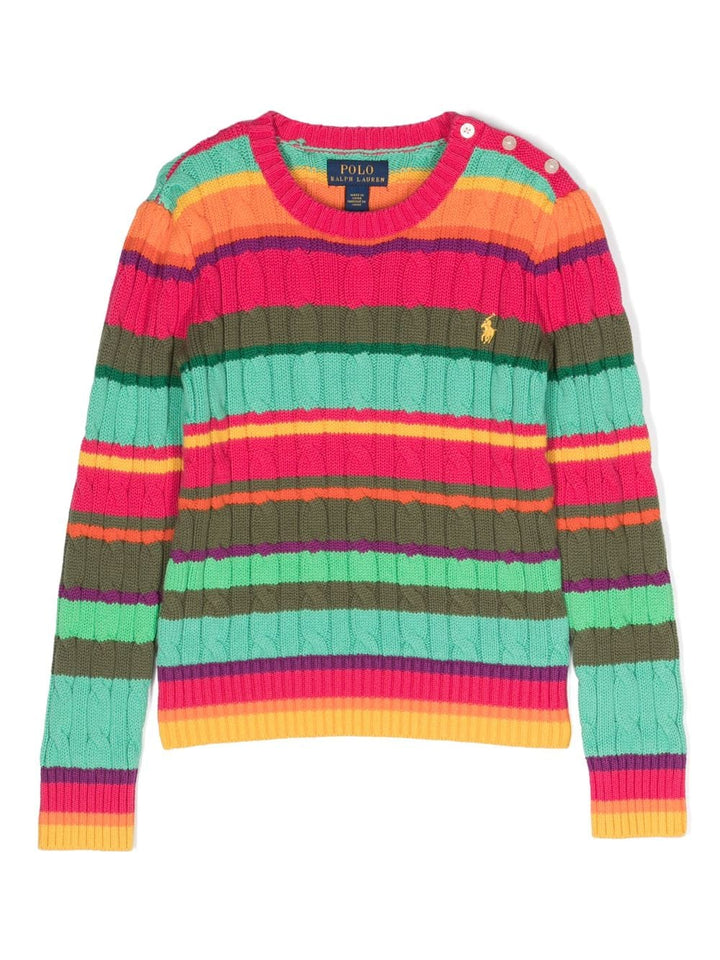 Maglione multicolor bambina con ricamo