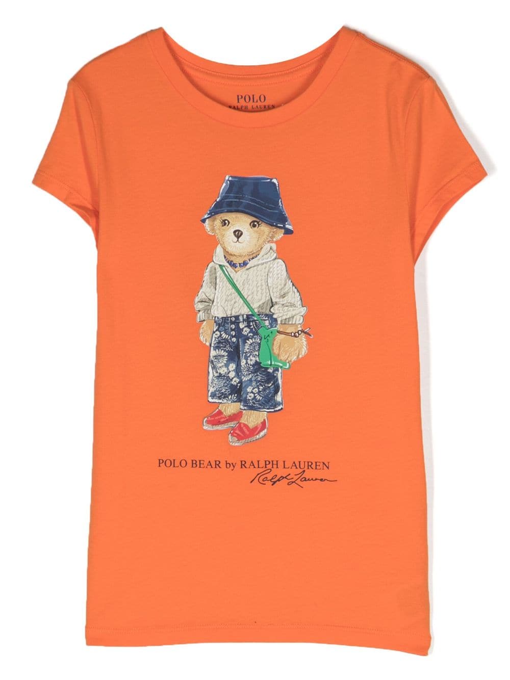 T-shirt arancione bambina con stampa
