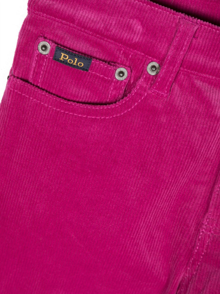 Pantalon fille framboise avec logo