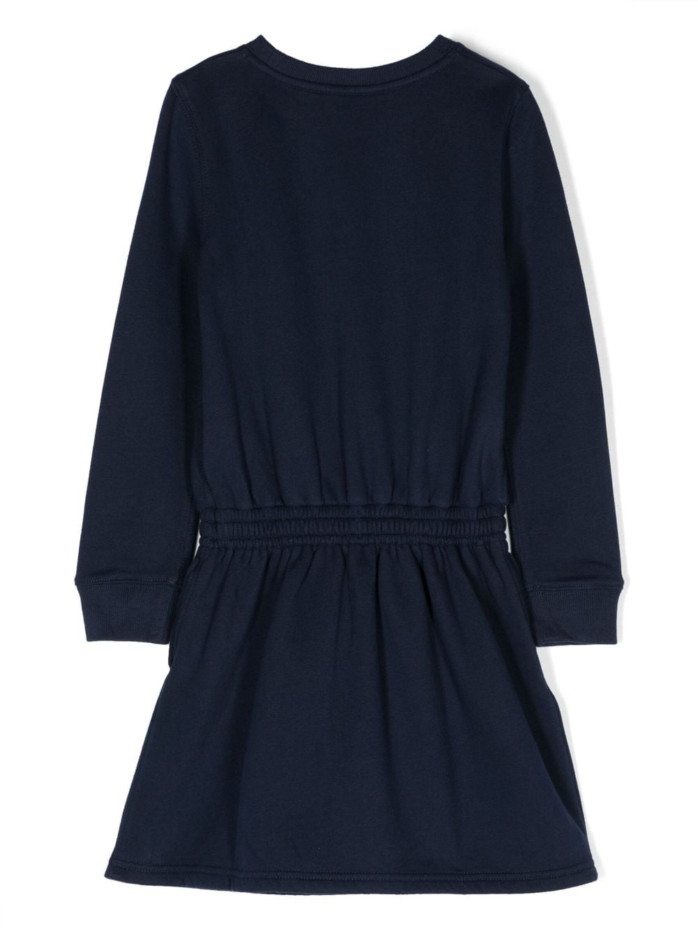 Robe fille bleue avec imprimé