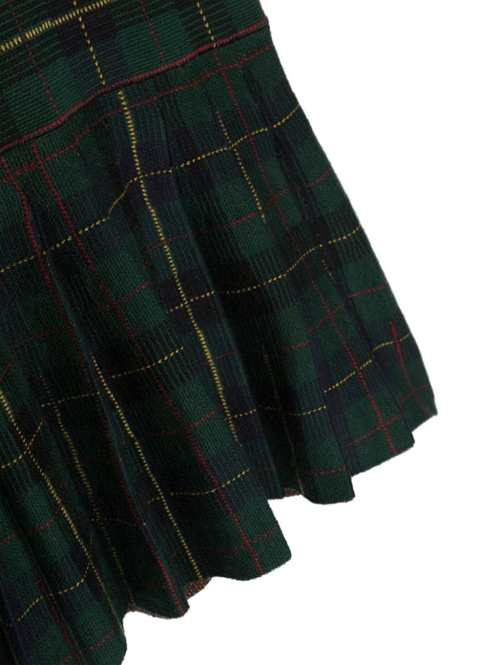 Abito tartan con pieghe