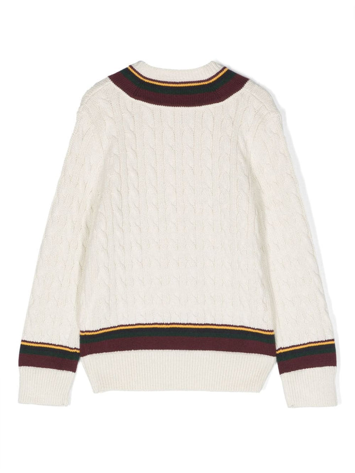 Maglione crema e multicolor bambino