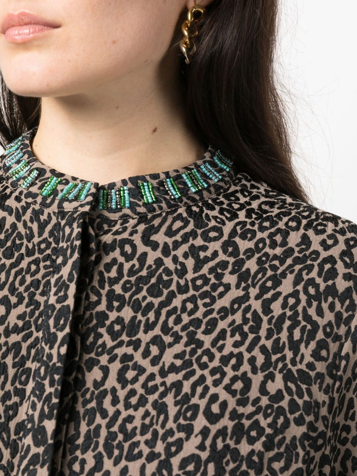 Camicia donna con stampa leopardata