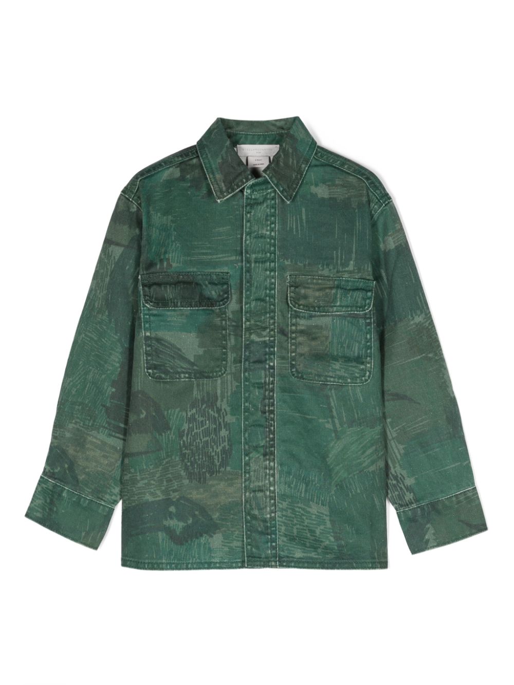 Chemise vert mousse pour garçon avec imprimé