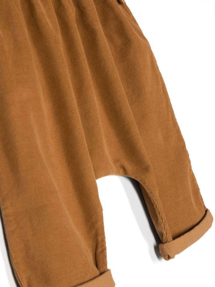 Pantalon nouveau-né marron caramel avec logo