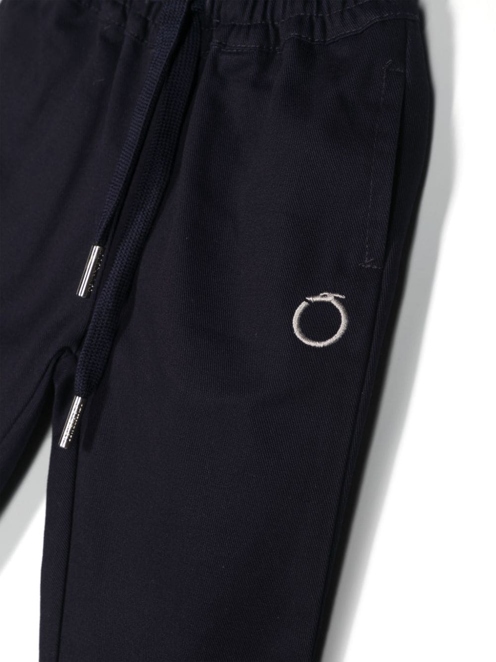 Pantaloni blu navy unisex con ricamo logo