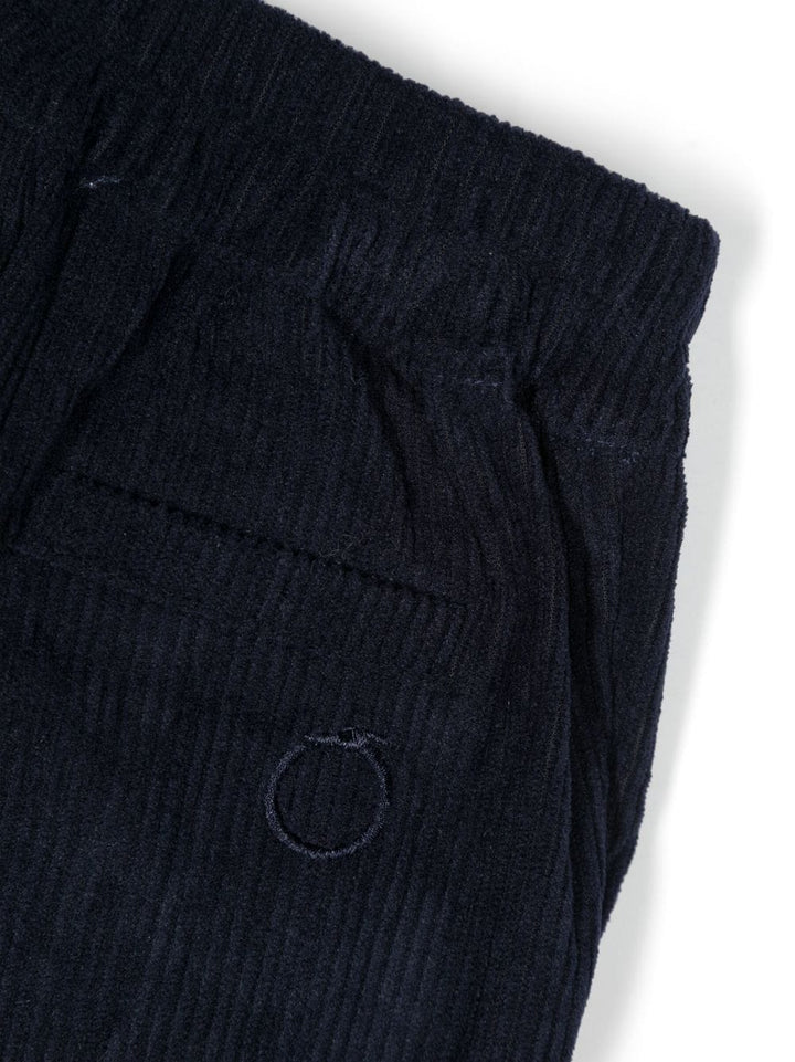Pantaloni blu navy unisex con logo ricamato