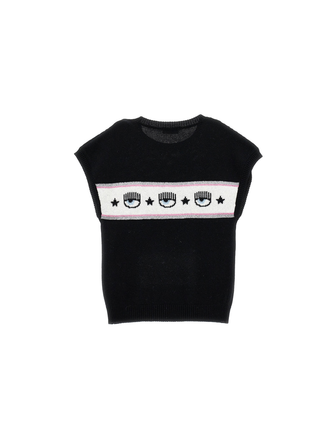 Chemise noire sans manches avec logo imprimé