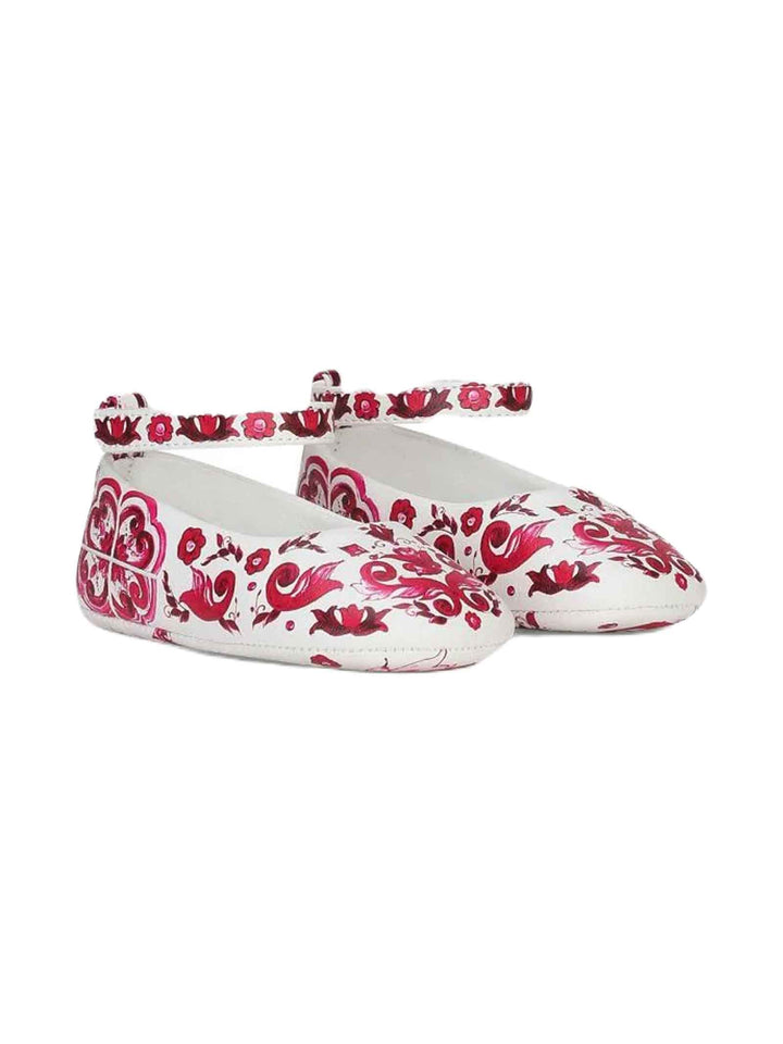 Ballerines fille blanc/fuchsia