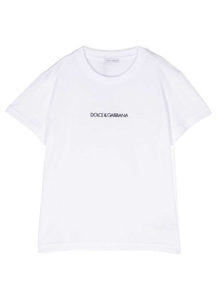 T-shirt enfant blanc avec logo imprimé noir