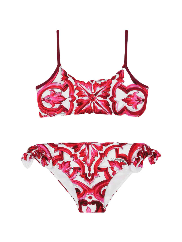 Bikini blanc/rouge pour fille