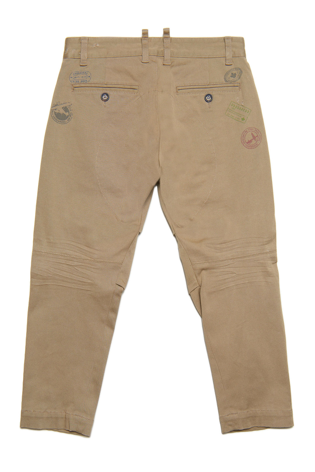 Pantalon enfant beige, avec imprimé devant et dos