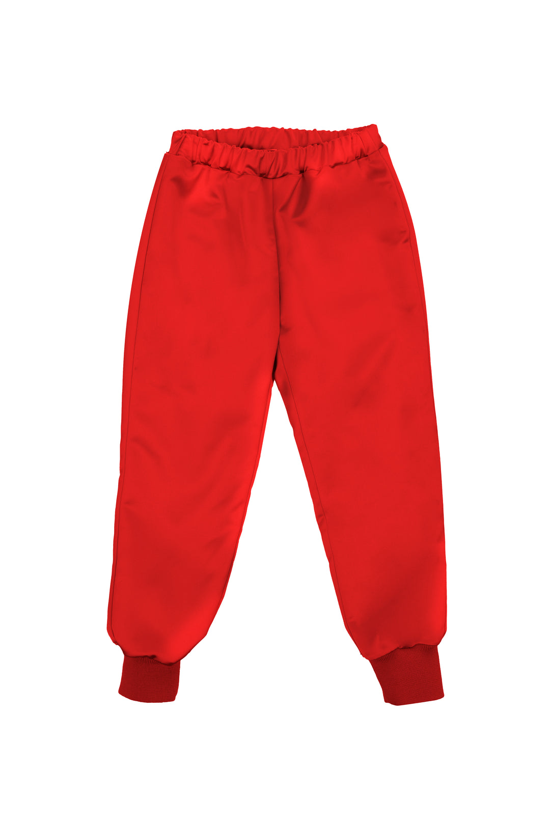 Pantalone rosso bambina,con vita e caviglie elasticizzate