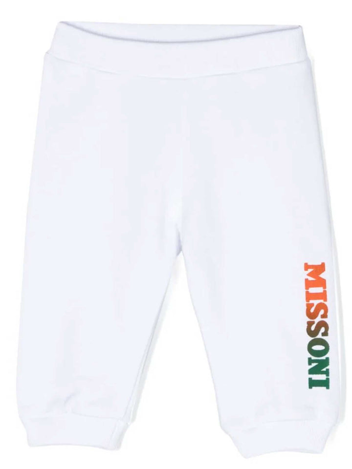 Pantalone bianco neonato con stampa