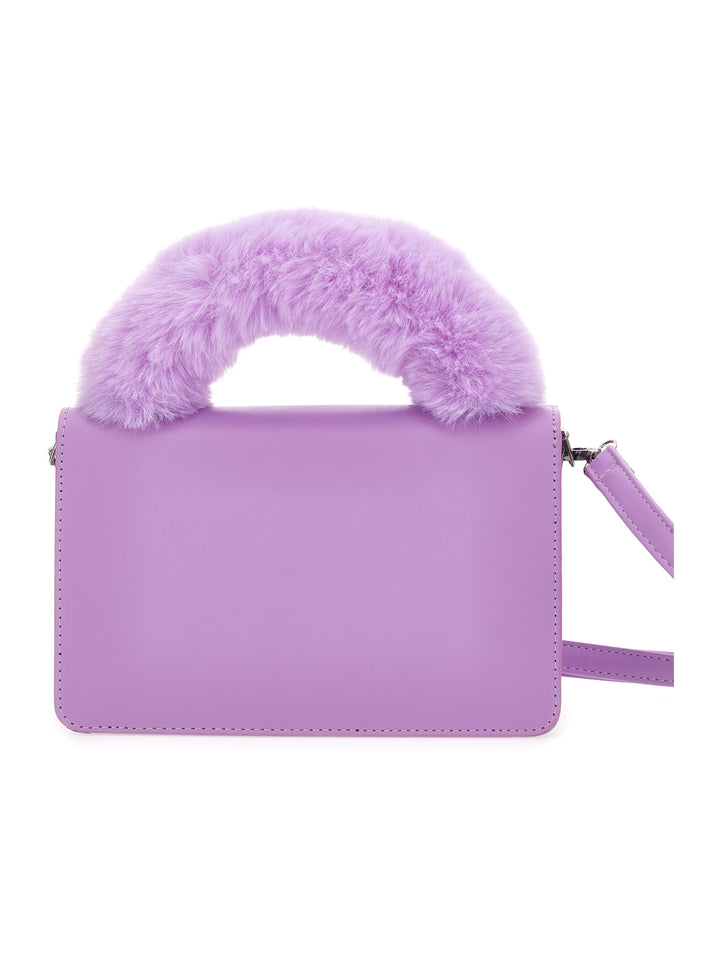 Sac bandoulière fille lilas avec logo embossé