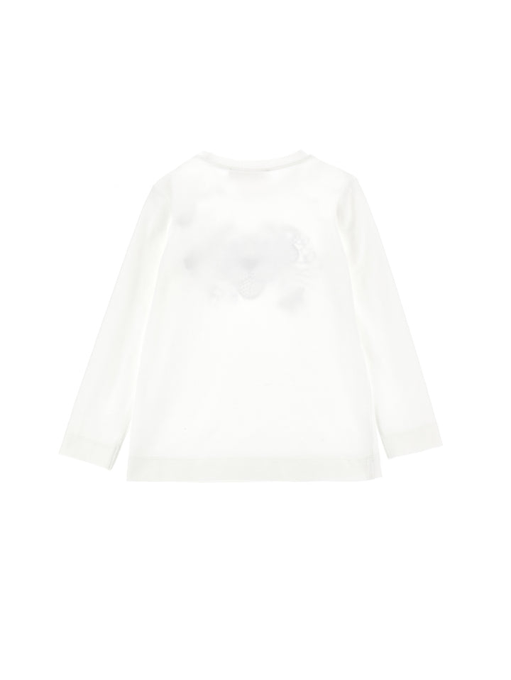 T-shirt bianca bambina a maniche lunghe con stampa 'Pantera Rosa'