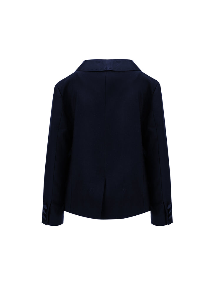 Blazer classique bleu à simple boutonnage pour fille