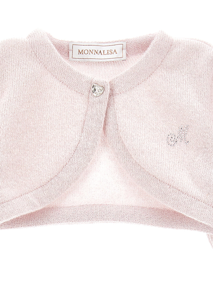 Cardigan rose bébé avec logo