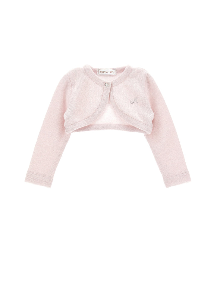 Cardigan rose bébé avec logo