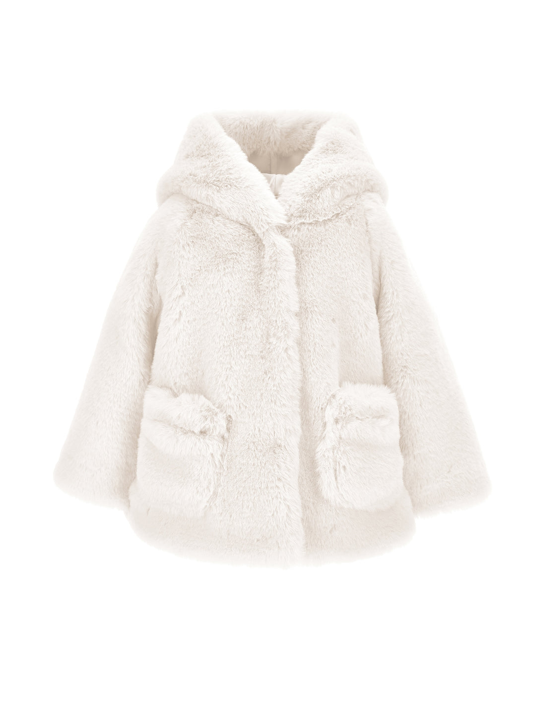 Manteau fourrure blanc nouveau-né avec capuche