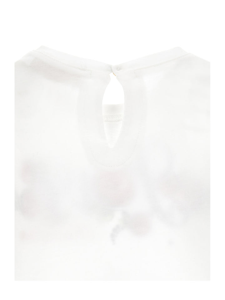 T-shirt bianca neonata con stampa