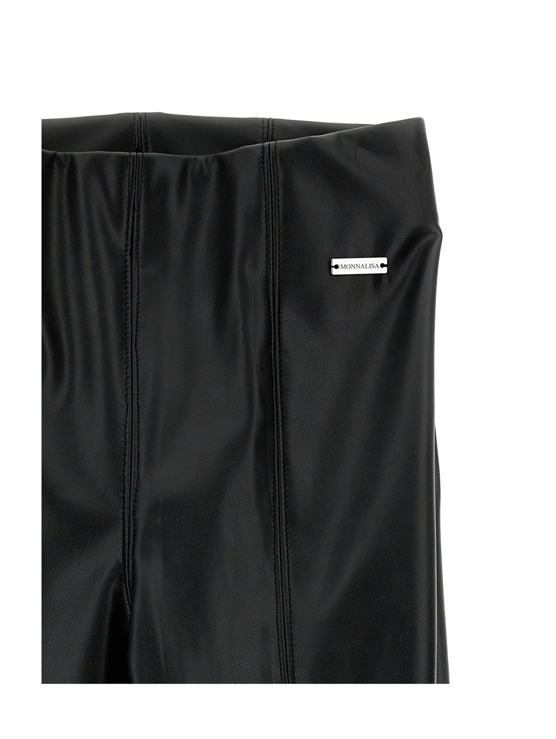 Pantalon fille noir en coton avec patch logo