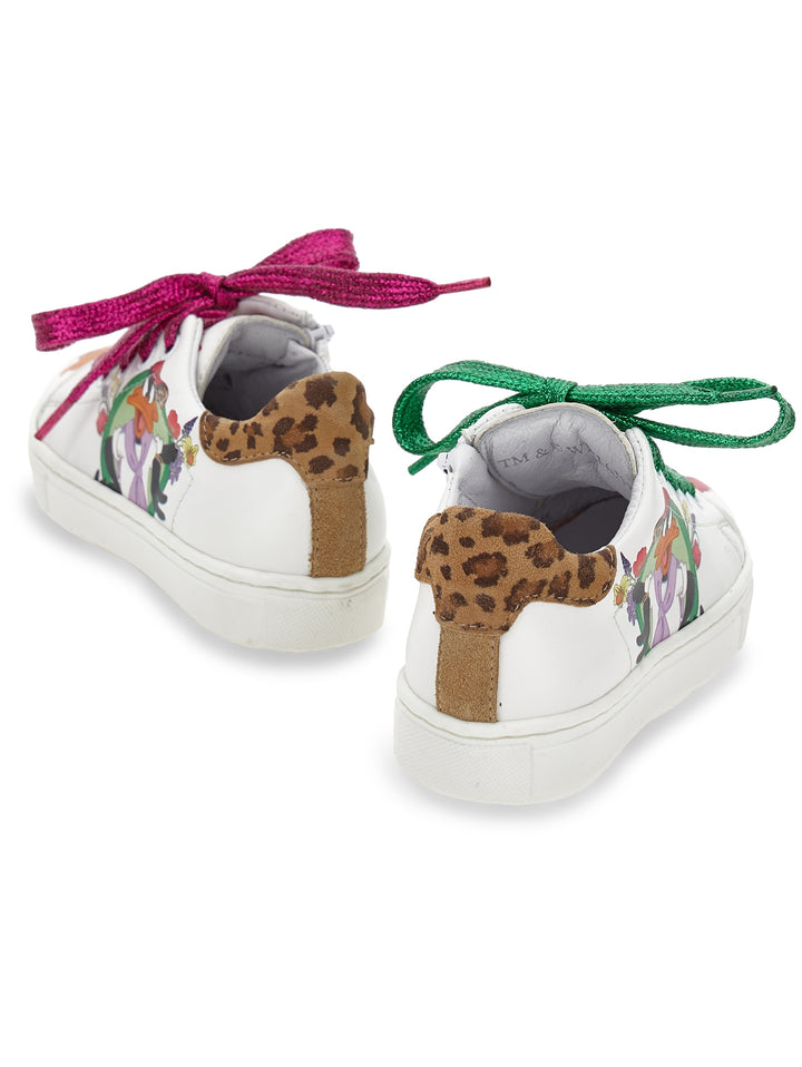 Sneakers bianche con stampa multicolor