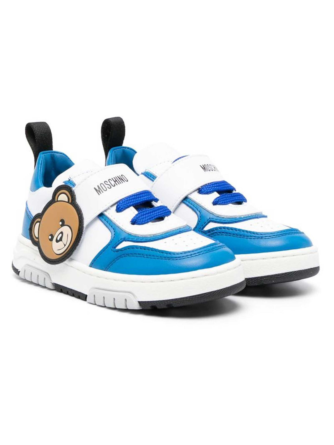 Sneakers bianche e blu bambina con Toy applicato