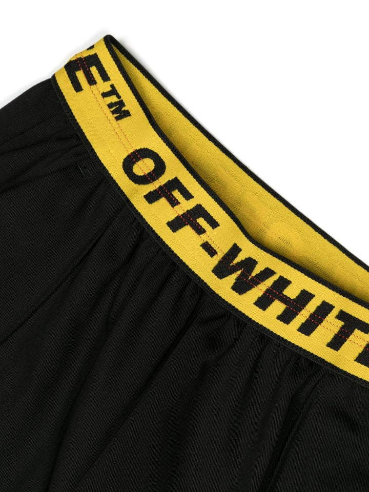Pantalon enfant noir avec bande jaune à la taille