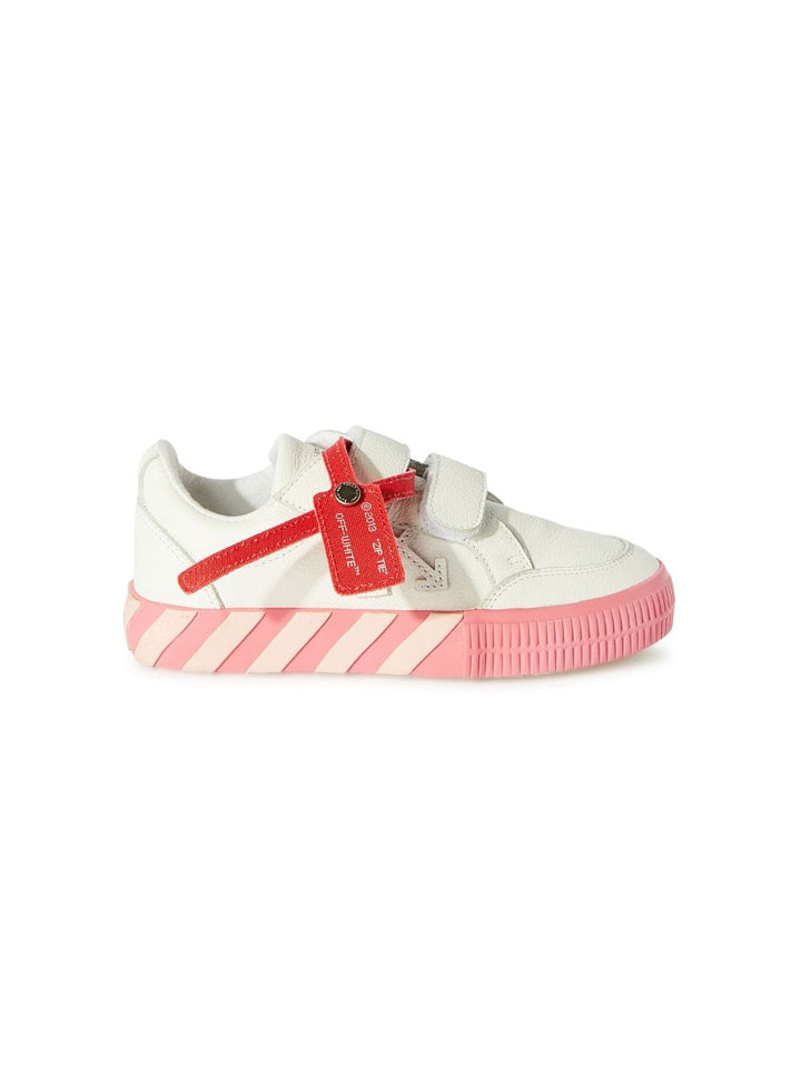 Scarpe bianche e rosa bambina con logo