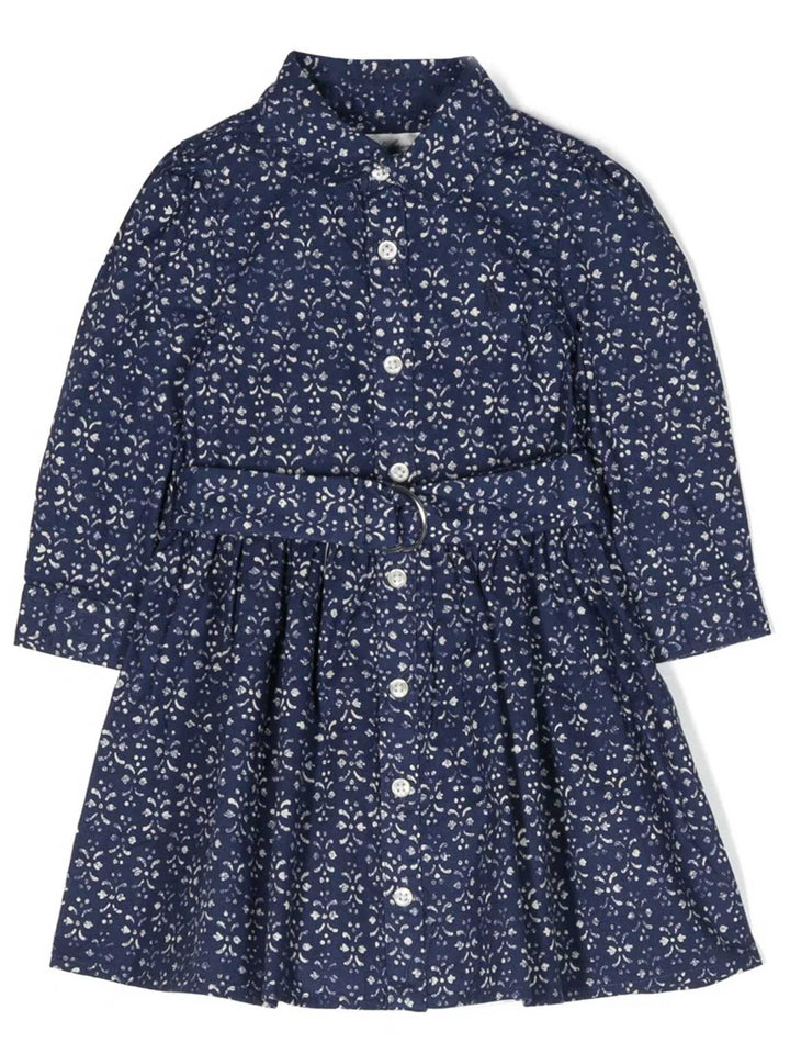 Robe bébé fille bleue à imprimé