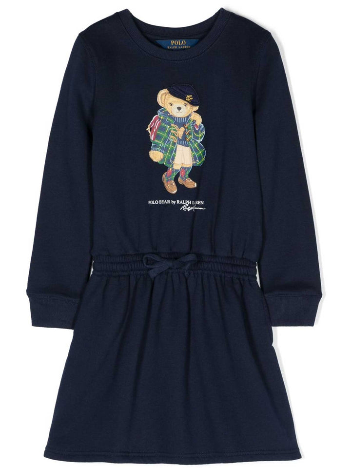 Robe fille bleue avec imprimé