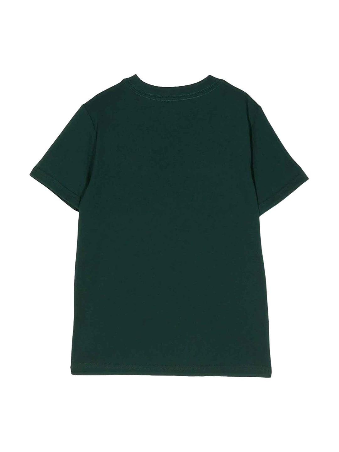 T-shirt verde bambino con ricamo