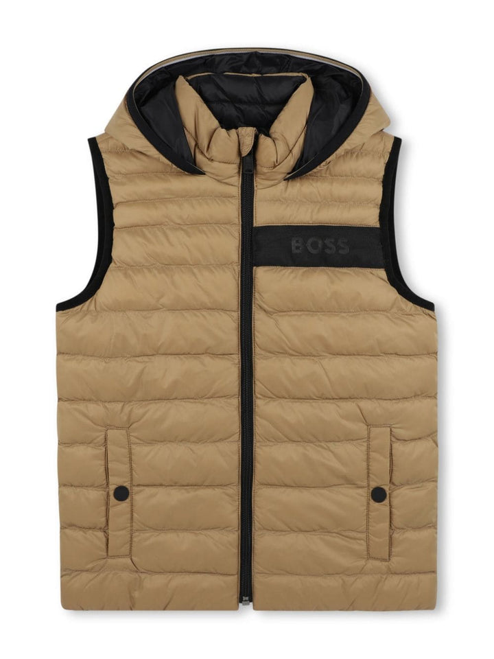 Gilet beige/nero bambino