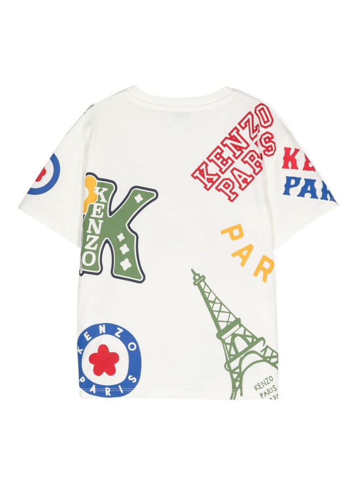 T-shirt bianco/multicolor bambino