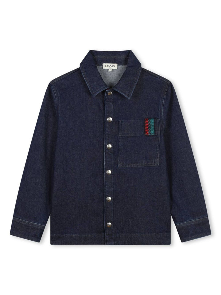 Camicia blu denim bambino