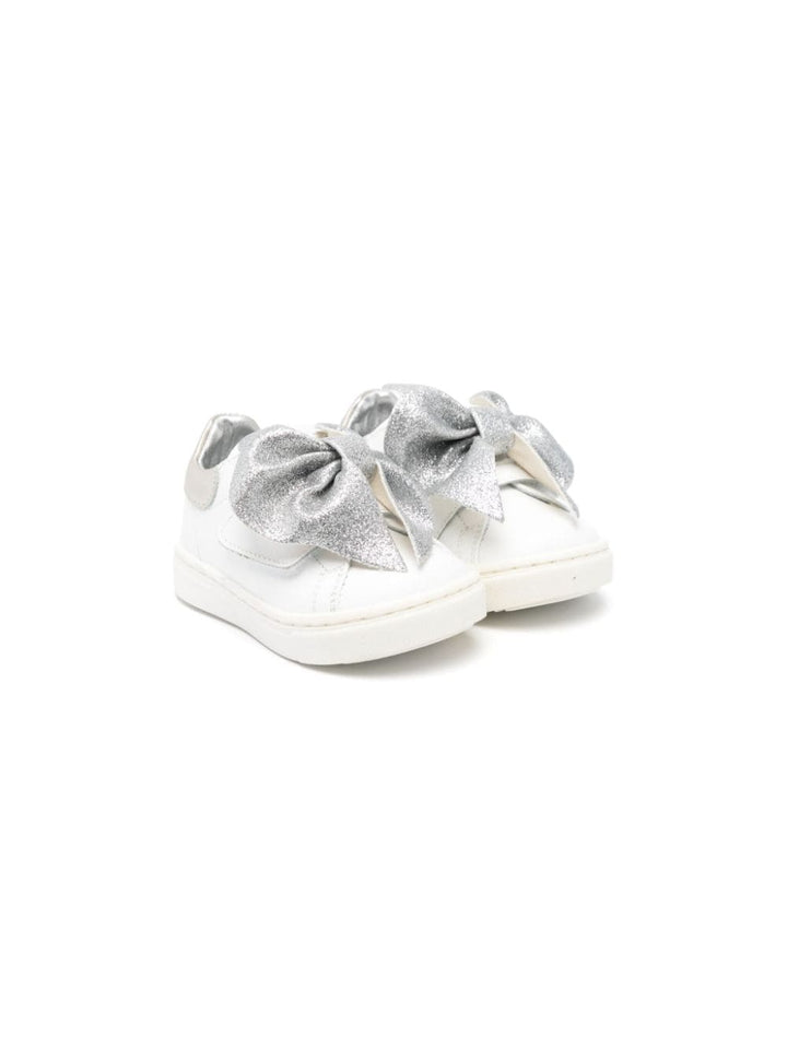 Sneakers bianco/argento neonata