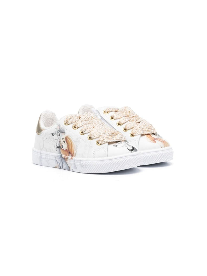 Sneakers bianco/oro bambina