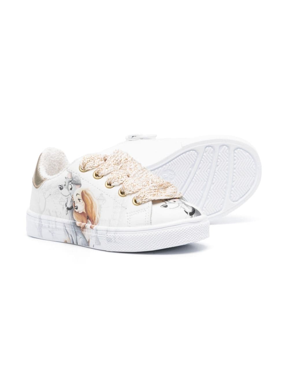 Sneakers bianco/oro bambina