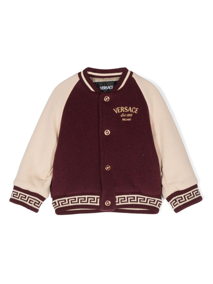 Bomber bordeaux/beige neonato unisex