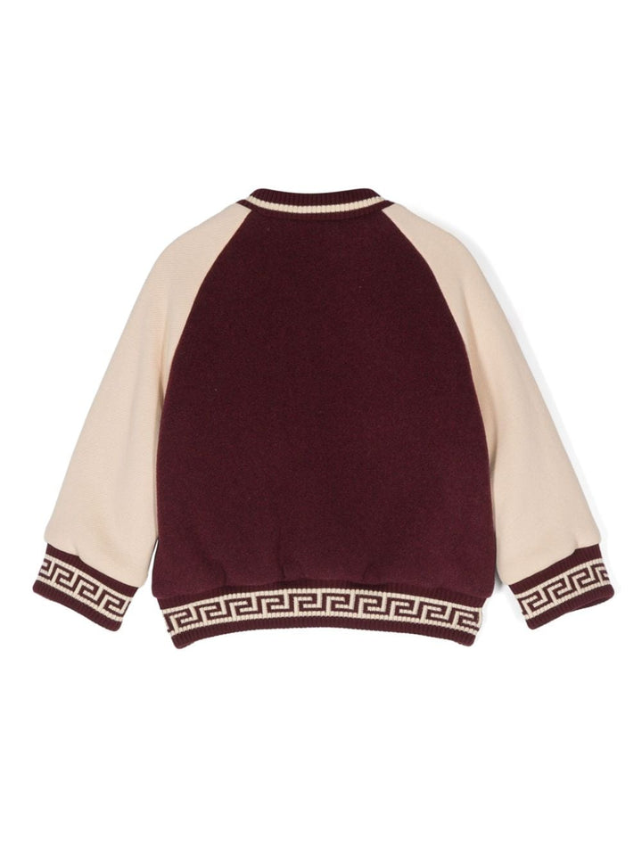 Bomber bordeaux/beige neonato unisex