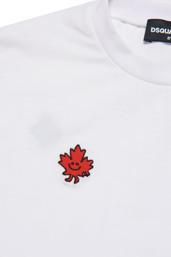 Maglia bianca bambina,con stampa fronte e retro