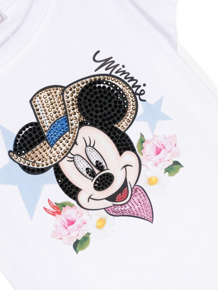 T-shirt bianca bambina 19C6023003 0099 Monnalisa kids 