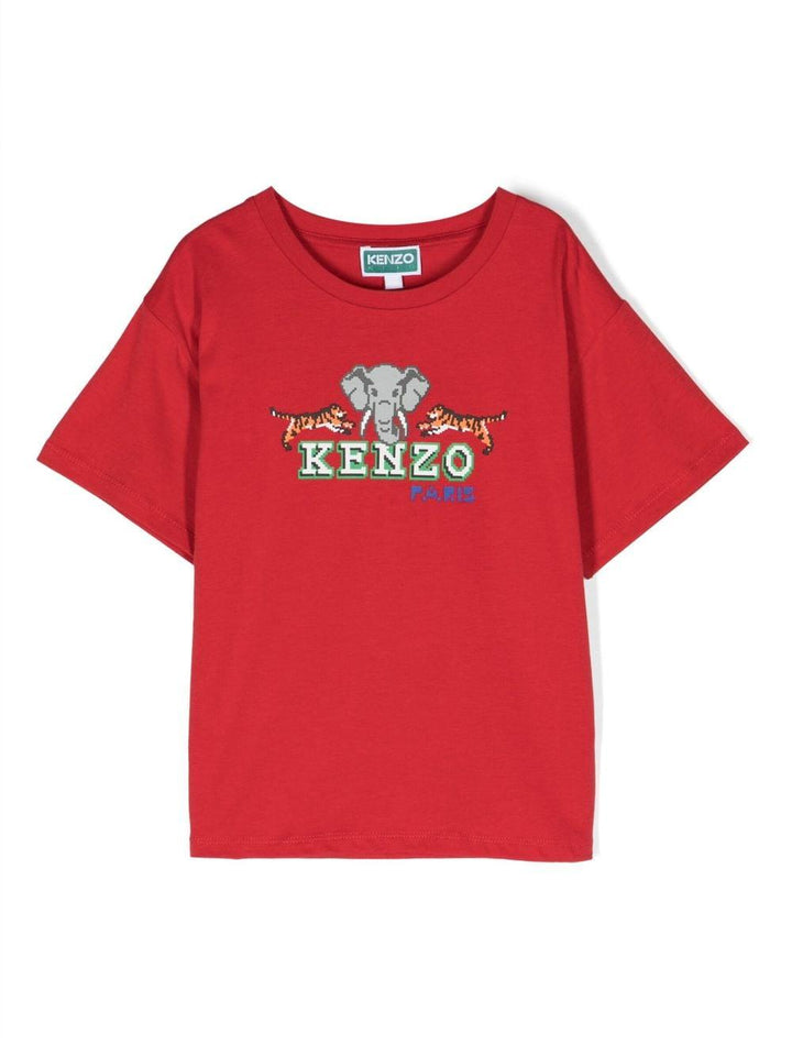 T-shirt rossa bambino K25857 978 KENZO KIDS 