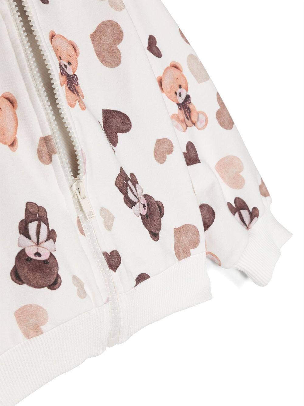 Felpa bianca neonata con stampa 39B8022071 0029 Monnalisa kids 