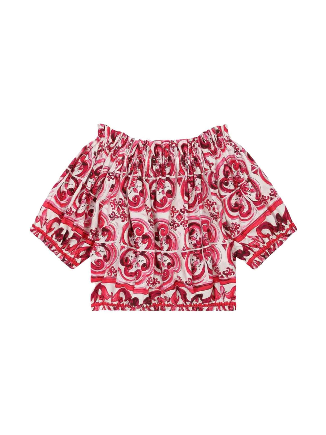 Blusa bianco/fucsia bambina