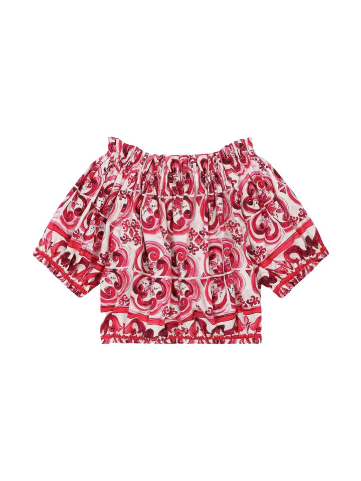 Blusa bianco/fucsia bambina