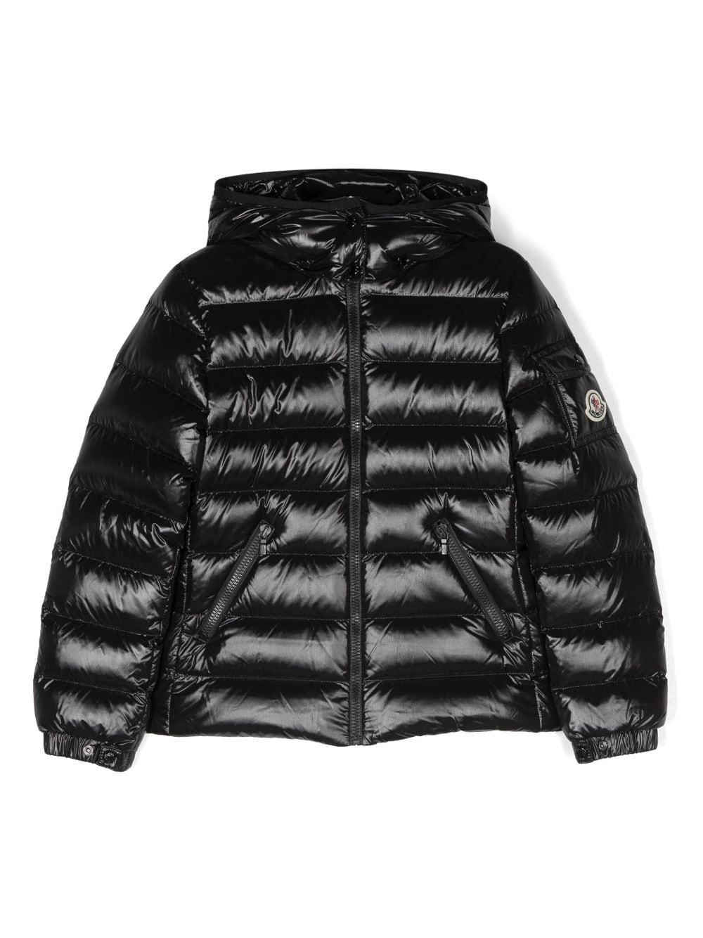 Piumino nero bambina con applicazione